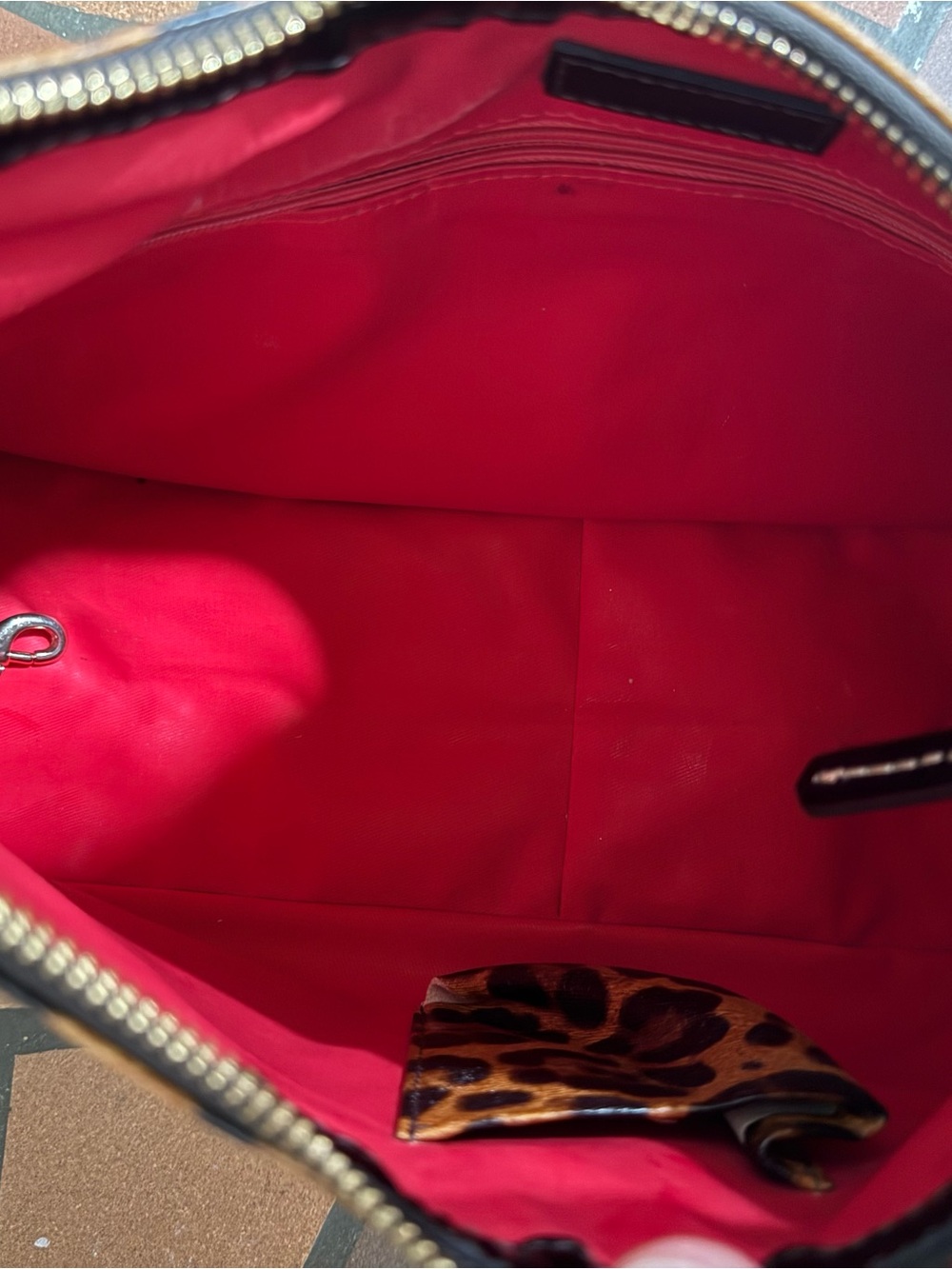 Dooney & Bourke Leopard-Print Shoulder Bag in Brown and Black - Picture 8 of 8
